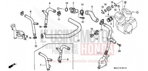 WATER PIPE (VT1100CV/CW/C2) VT1100C2V de 1997